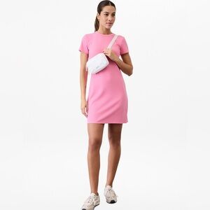 Athleta Signature Rib Tee Dress – Raphanus Pink (NWT)